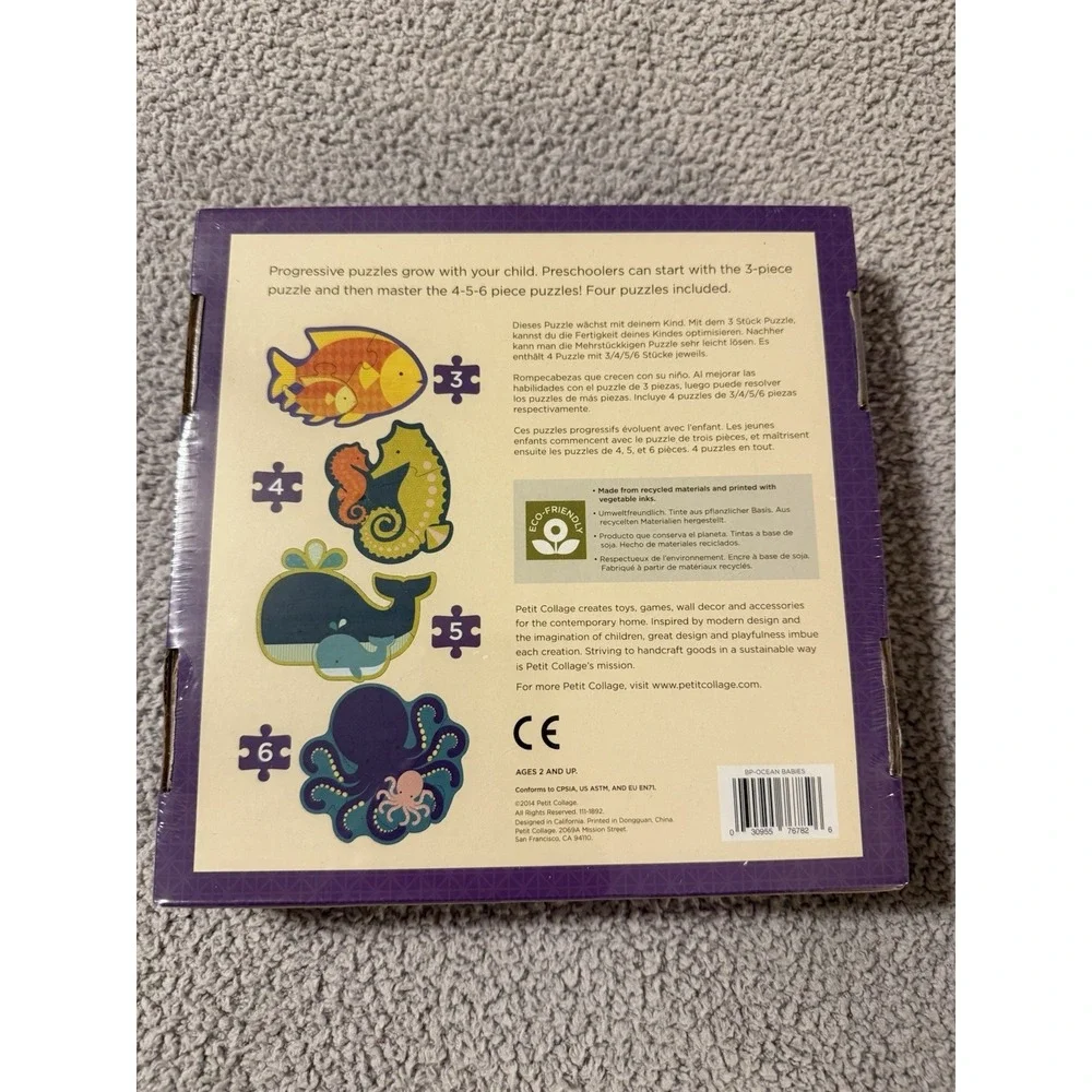 Petit Collage Beginner Puzzle Ocean Babies Brand New Box Never Opened Learning